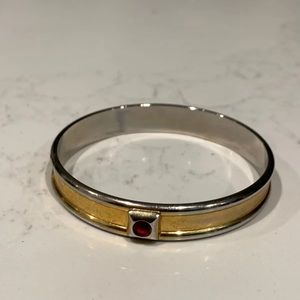 Second Hand 1980s YSL Vintage Bangle Gilt Rhinestone